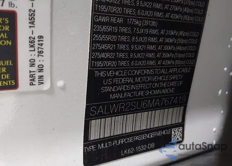 2021 Land Rover Range Rover Sport Hse Silver Edition Mhev from USA, damaged, VIN SALWR2SU6MA767419